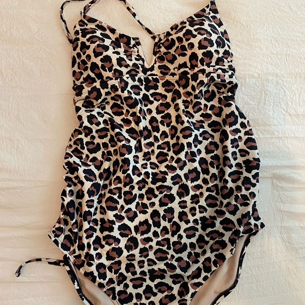 Leopard maternity one piece